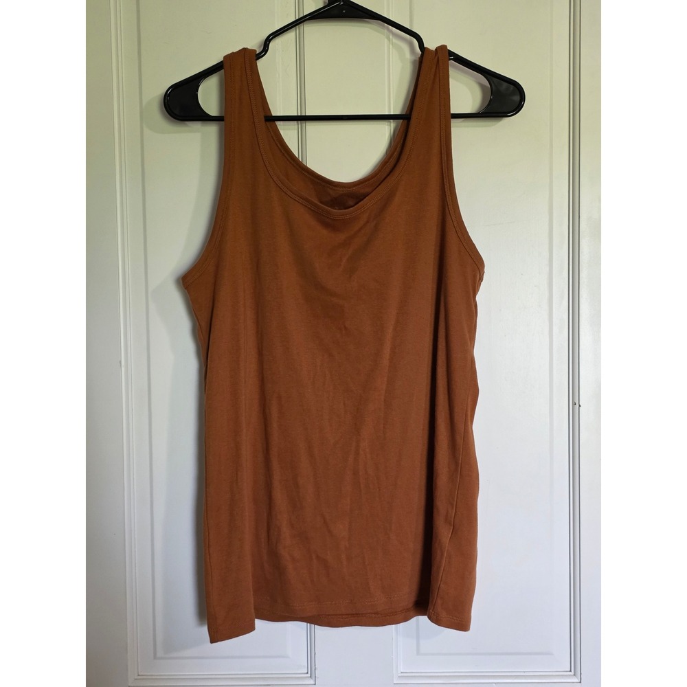 A New Day Womens XL Rust Brown Scoop Neck Tank Top Sleeveless Basic Layering